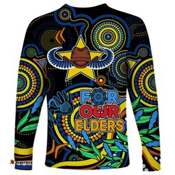 Cowboys Rugby Aboriginal Art Long Sleeve T-shirt NAIDOC Indigenous Tribal