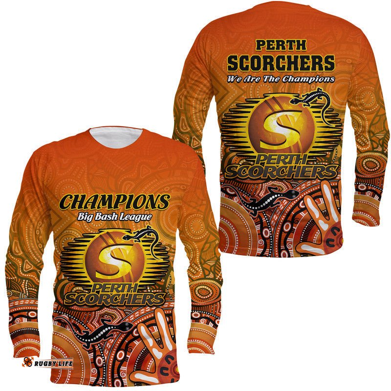 Perth Scorchers Champions Long Sleeve T-shirt Lizard Indigenous Aboriginal