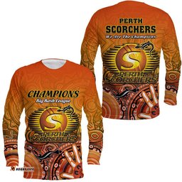 Perth Scorchers Champions Long Sleeve T-shirt Lizard Indigenous Aboriginal