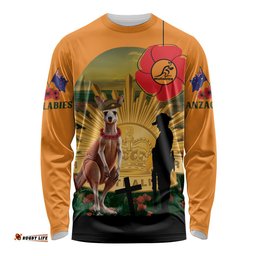 Australia Wallabies Rugby ANZAC Day Long Sleeve T-shirt 2024 Lest We Forget