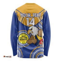 Custom AFL Eagles NAIDOC Week Long Sleeve T-shirt Keep The Fire Burning Indigenous Art