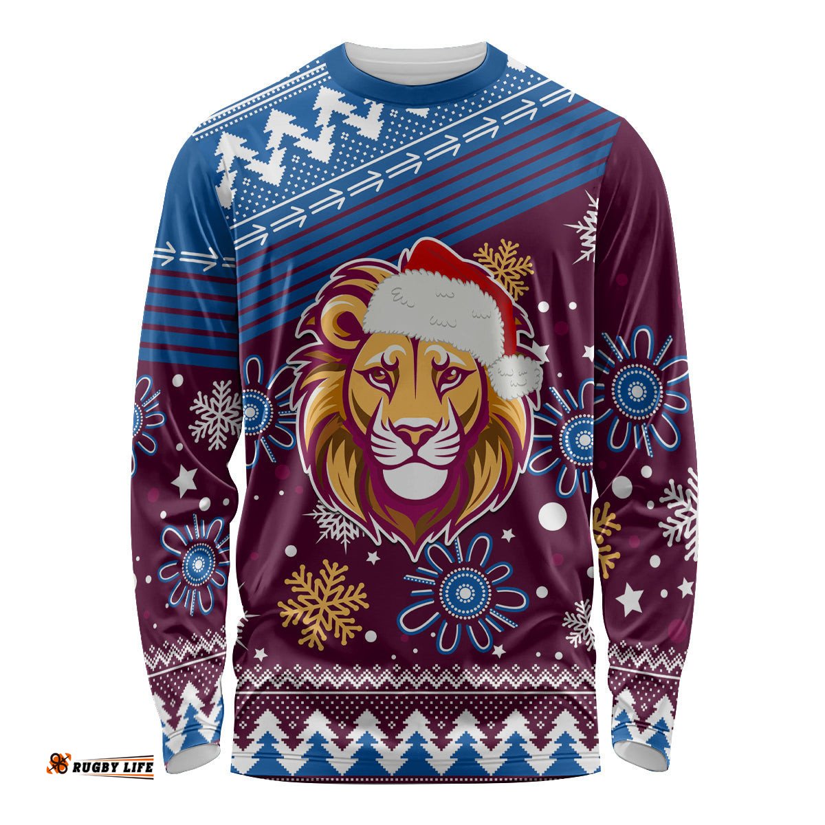 Custom Lions Football Long Sleeve T-shirt Christmas 2023