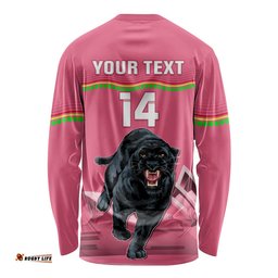 Custom Australia Day Panthers Long Sleeve T-shirt NRL 2024 Sydney Opera House With Map Pink