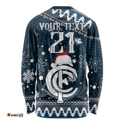 Custom Carlton Blues Football Long Sleeve T-shirt Christmas 2023