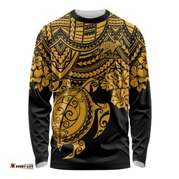 Custom Australia Matildas Long Sleeve T-shirt Hibiscus and Turtle With Polynesian Pattern