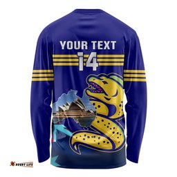 Custom Australia Day Eels Long Sleeve T-shirt NRL 2024 Sydney Opera House With Map