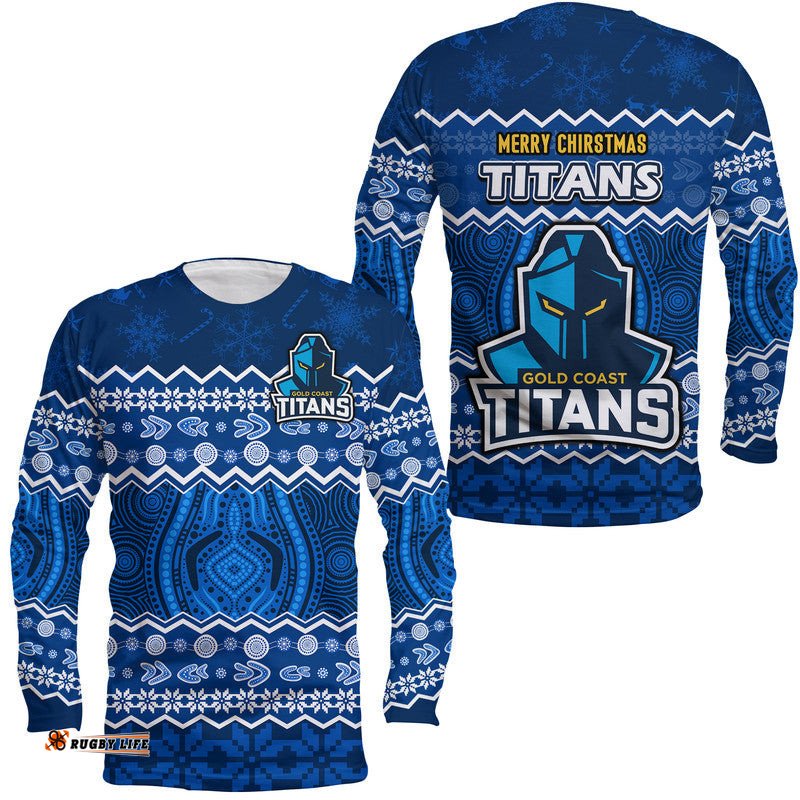 Titans Aboriginal Gold Coast Christmas Long Sleeve T-shirt