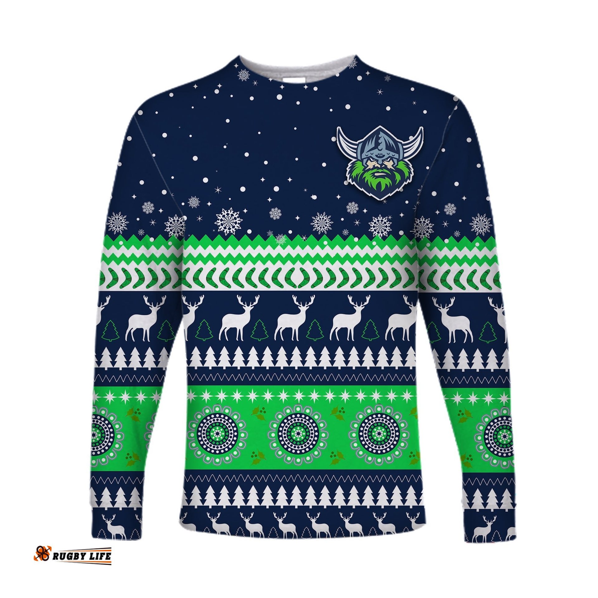 Raiders Long Sleeve T-shirt Canberra Merry Christmas The Milk
