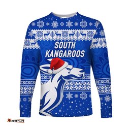 South Alice Football Club Long Sleeve T-shirt Christmas Kangaroos Simple Style