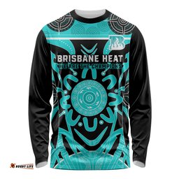 Custom Brisbane Heat Long Sleeve T-shirt We Are The Champions Aboriginal Art