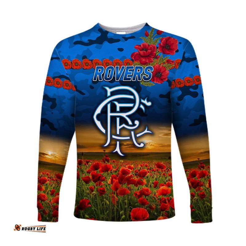 Rovers Football Club ANZAC Long Sleeve T-shirt Poppy