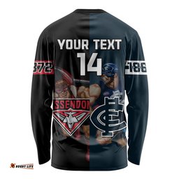 Custom Blues And Bombers Football Long Sleeve T-shirt 2024 Together Sporty