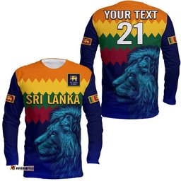 Custom Personalised Sri Lanka The Lions Cricket Long Sleeve T-shirt
