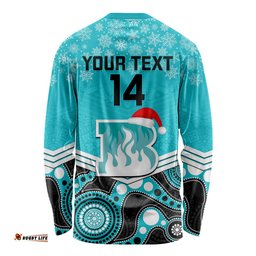 Custom Brisbane Heat Cricket Christmas Long Sleeve T-shirt Merry Xmas Indigenous Art