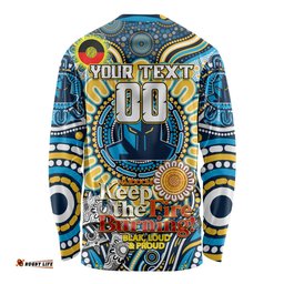 Custom NAIDOC Week 2024 Titans Long Sleeve T-shirt Mascot Rugby