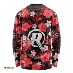 Australian Renegades Cricket Long Sleeve T-shirt Baeuty Pacific Hibiscus and Polynesian Pattern