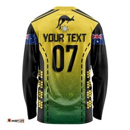 Custom Australia Cricket Long Sleeve T-shirt Kangaroo Champions Go Aussies