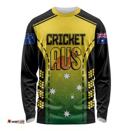 Custom Australia Cricket Long Sleeve T-shirt Kangaroo Champions Go Aussies