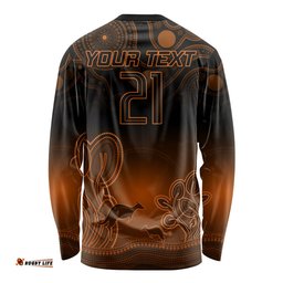 Custom Australia Wallabies Rugby Long Sleeve T-shirt The Starry Night Indigenous