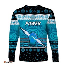 Port Adelaide Power Long Sleeve T-shirts Christmas Simple Style