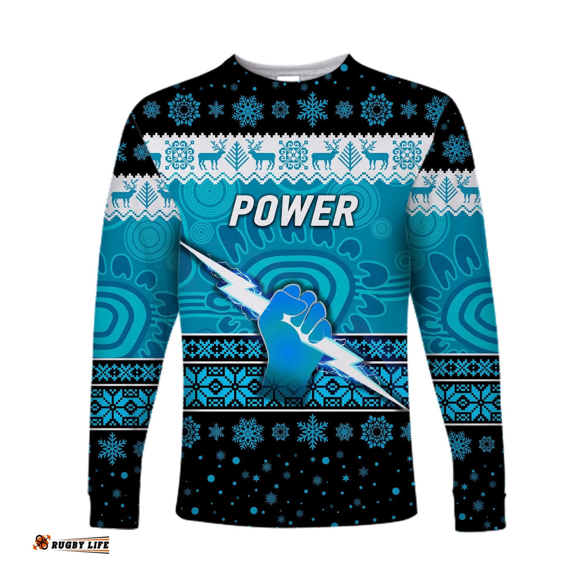 Port Adelaide Power Long Sleeve T-shirts Christmas Simple Style