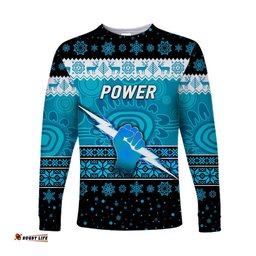 Port Adelaide Power Long Sleeve T-shirts Christmas Simple Style