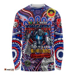 Custom NAIDOC Week 2024 Knights Long Sleeve T-shirt Mascot Rugby