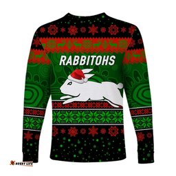 South Sydney Rabbitohs Long Sleeve T-shirts Christmas Simple Style Black