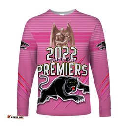Panthers Proud Long Sleeve T-shirt Back to Back Premiers Version Pink