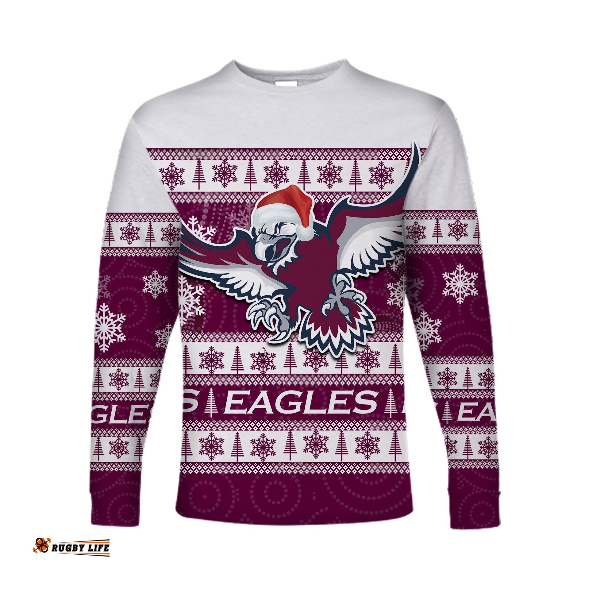 Sea Eagles Long Sleeve T-shirt Christmas Style