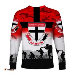 Ltyentye Apurte ANZAC Long Sleeve T-shirt Simple Style Saints