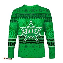 Melbourne Stars Long Sleeve T-shirt Christmas Simple Style