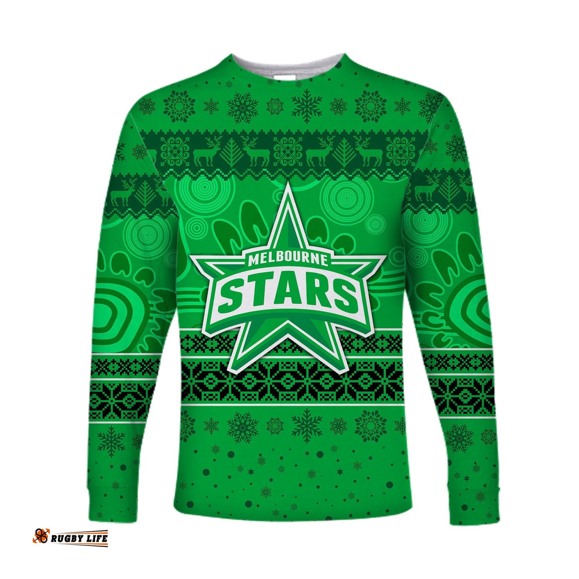 Melbourne Stars Long Sleeve T-shirt Christmas Simple Style