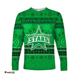 Melbourne Stars Long Sleeve T-shirt Christmas Simple Style
