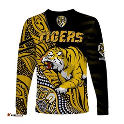 Richmond Football Long Sleeve T-shirt Aboriginal Go The Tigers Premiers