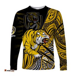 Richmond Football Long Sleeve T-shirt Aboriginal Go The Tigers Premiers