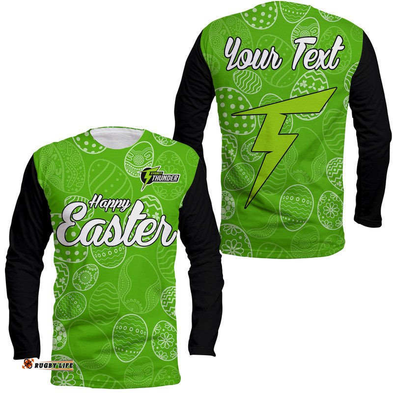 Custom Personalised Sydney Thunder Cricket Happy Easter Day Long Sleeve T-shirt Simple Style