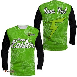 Custom Personalised Sydney Thunder Cricket Happy Easter Day Long Sleeve T-shirt Simple Style