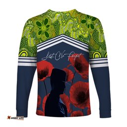 Raiders Rugby Long Sleeve T-shirt Shirt Anzac Day Lest We Forget