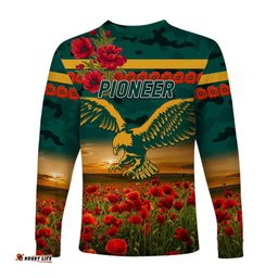 Pioneer Football Club ANZAC Long Sleeve T-shirt Poppy