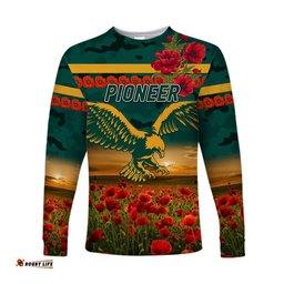 Pioneer Football Club ANZAC Long Sleeve T-shirt Poppy