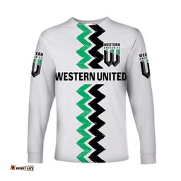 Custom Personalised Western United Long Sleeve T-shirt Soccer Club Original Style White
