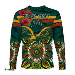 Custom Personalised Pioneer Football Club ANZAC Long Sleeve T-shirt Indigenous