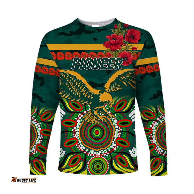 Custom Personalised Pioneer Football Club ANZAC Long Sleeve T-shirt Indigenous