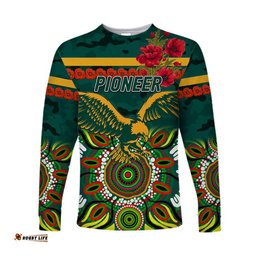 Custom Personalised Pioneer Football Club ANZAC Long Sleeve T-shirt Indigenous