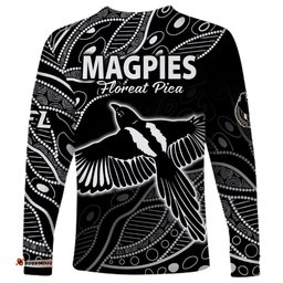 Collingwood Magpies Football Long Sleeve T-shirt Pies Founded 1892
