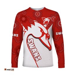 Sydney Football Long Sleeve T-shirt Swans 1874 Dot Painting Artsy
