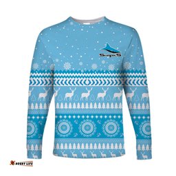 Sharks Long Sleeve T-shirt Christmas Cronulla Sutherland