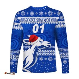 Custom Personalised South Alice Football Club Long Sleeve T-shirt Christmas Kangaroos Simple Style