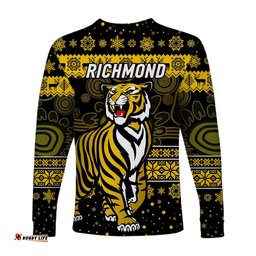 Richmond Tigers Long Sleeve T-shirts Christmas Simple Style Black